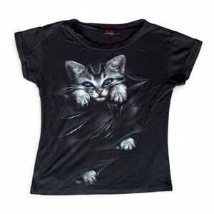 3D Cat Graphic Tee